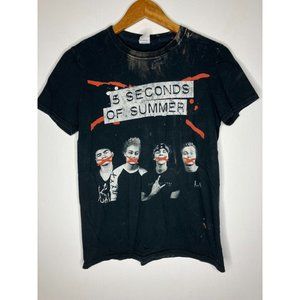 5 Seconds Of Summer 2015 Tour T-Shirt Womens Size Small Distressed